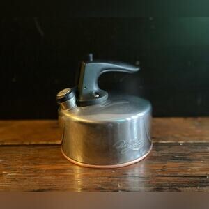 Vintage PAUL REVERE Small Copper Bottom Tea Kettle #CU11 h